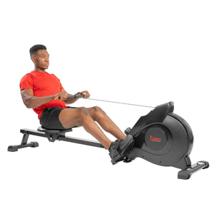 Sunny Health & Fitness Magnetic Rowing Machine - Black - Barbell Flex