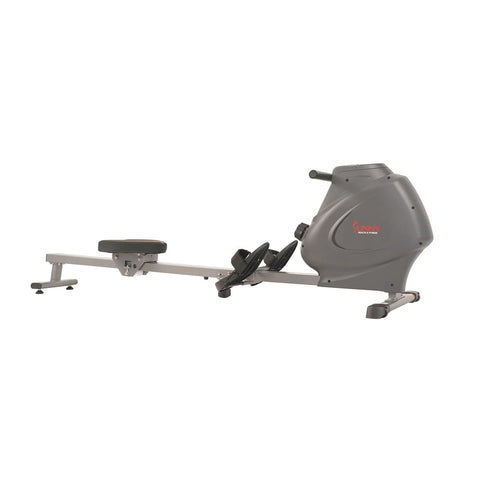 Image of Sunny Health & Fitness Magnetic Rowing Machine Rower, LCD Monitor w/ Bottle Holder - Synergy Power Motion - Barbell Flex