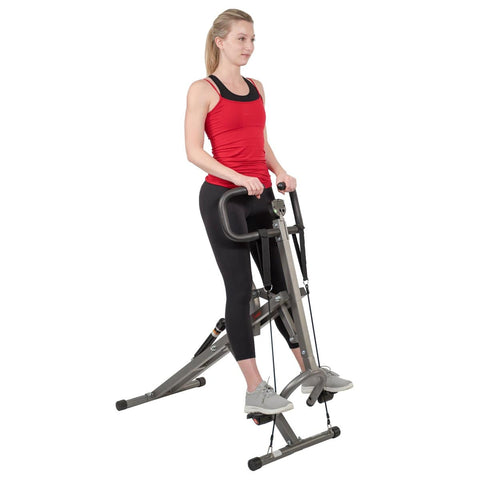 Image of Sunny Health & Fitness Row-N-Ride PRO Squat Assist Trainer - Barbell Flex
