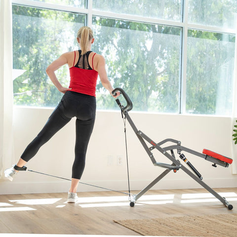 Sunny Health & Fitness Row-N-Ride PRO Squat Assist Trainer - Barbell Flex
