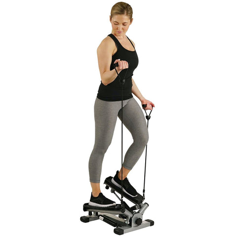 Image of Sunny Health & Fitness Twist Stepper w/ Resistance Bands - Barbell Flex