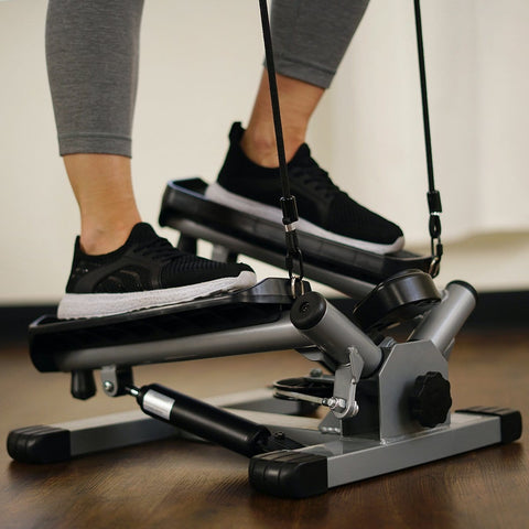 Image of Sunny Health & Fitness Twist Stepper w/ Resistance Bands - Barbell Flex