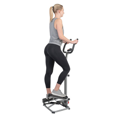 Image of Sunny Health & Fitness Stair Stepper Machine with Adjustable Handlebar - Barbell Flex