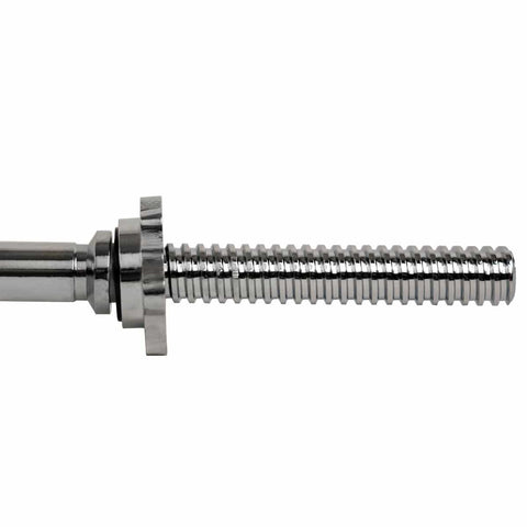 Image of Sunny Health & Fitness 47 in Threaded Chrome Curl Bar w/ Ring Collars - Barbell Flex