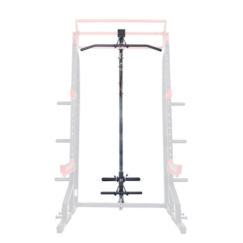 Image of Sunny Health & Fitness Lat Pull Down Attachment Pulley System for Power Racks - Barbell Flex