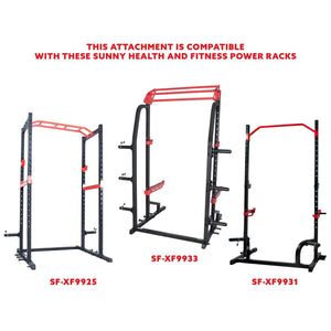 Sunny Health & Fitness Dip Bar Attachment for Power Racks and Cages - Barbell Flex