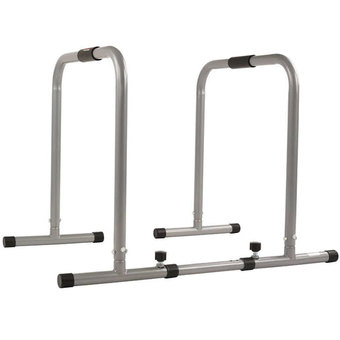 Image of Sunny Health & Fitness Dip Stand Station Fitness Bar w/ Safety Connector - Barbell Flex