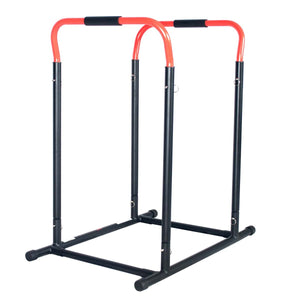 Sunny Health & Fitness High Weight Capacity Adjustable Dip Stand Station - Barbell Flex