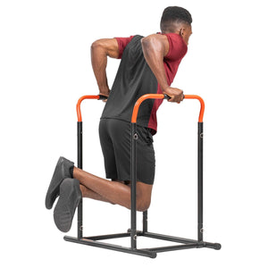 Sunny Health & Fitness High Weight Capacity Adjustable Dip Stand Station - Barbell Flex