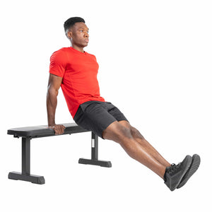 Sunny Health & Fitness Flat Utility Weight Bench - Barbell Flex