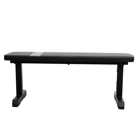 Image of Sunny Health & Fitness Flat Utility Weight Bench - Barbell Flex