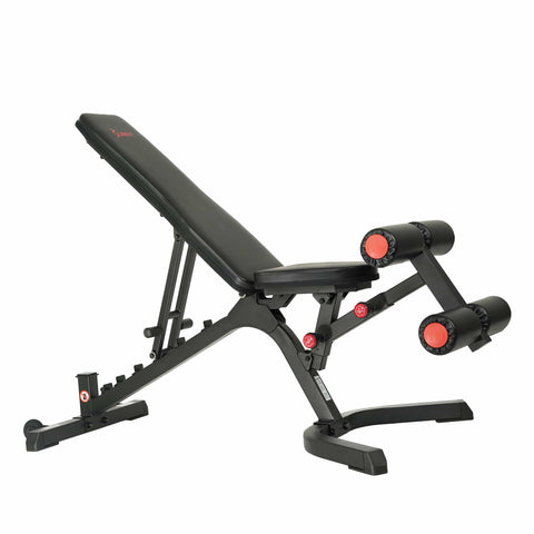 Image of Sunny Health & Fitness Fully Adjustable Power Zone Utility Heavy Duty Weight Bench with 1,000 lb Max  Weight - Barbell Flex