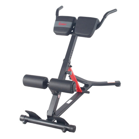 Image of Sunny Health & Fitness Hyperextension Roman Chair with Dip Station - Barbell Flex