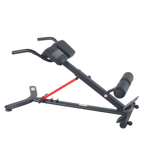 Image of Sunny Health & Fitness Hyperextension Roman Chair with Dip Station - Barbell Flex