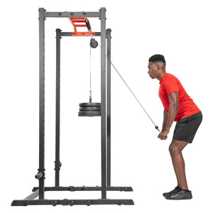 Sunny Health & Fitness Lat Pulldown Attachment for Power Racks and Cages - Barbell Flex