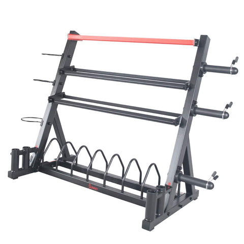 Image of Sunny Health & Fitness All-In-One Weights Storage Rack Stand - Barbell Flex