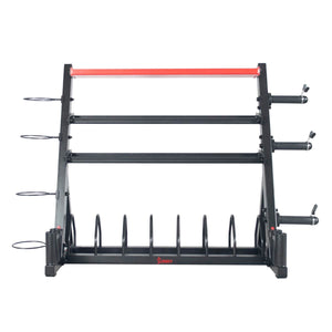 Sunny Health & Fitness All-In-One Weights Storage Rack Stand - Barbell Flex
