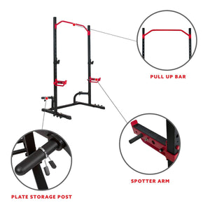 Sunny Health & Fitness Power Zone Squat Stand - Barbell Flex