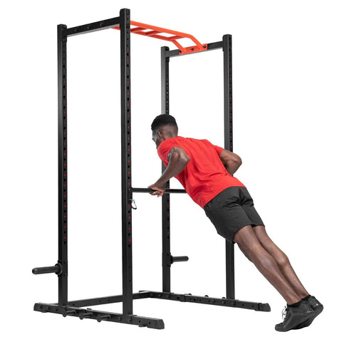 Image of Sunny Health & Fitness Pull Up Bar Attachment for Power Racks and Cages - Barbell Flex