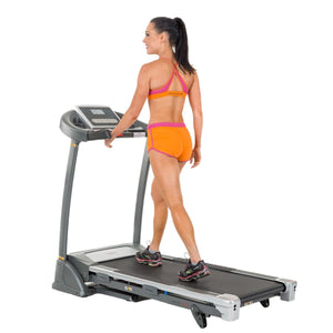 Sunny Health & Fitness 2.5HP Motorized Treadmill w/ 15 User Programs - Barbell Flex