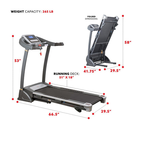 Image of Sunny Health & Fitness 2.5HP Motorized Treadmill w/ 15 User Programs - Barbell Flex
