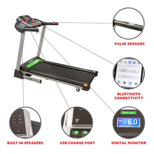 Sunny Health & Fitness Fitness Avenue Automated Incline Treadmill with Bluetooth Speakers - Barbell Flex