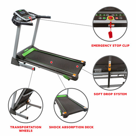 Image of Sunny Health & Fitness Fitness Avenue Manual Incline Treadmill with Bluetooth Speakers - Barbell Flex