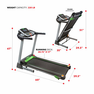 Sunny Health & Fitness Fitness Avenue Manual Incline Treadmill with Bluetooth Speakers - Barbell Flex