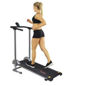 Sunny Health & Fitness Manual Walking Treadmill - Barbell Flex