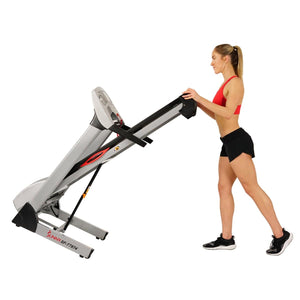 Sunny Health & Fitness Performance Treadmill, High Weight Capacity w/ 15 Levels of Auto Incline, MP3 and Body Fat Function - Barbell Flex