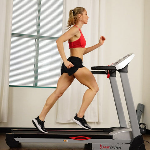 Image of Sunny Health & Fitness Performance Treadmill, High Weight Capacity w/ 15 Levels of Auto Incline, MP3 and Body Fat Function - Barbell Flex