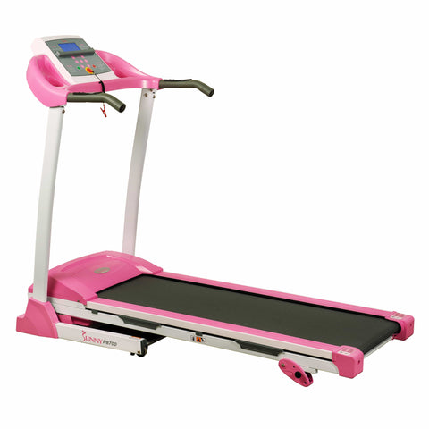 Image of Sunny Health & Fitness Pink Treadmill w/ Manual Incline and LCD Display - Barbell Flex