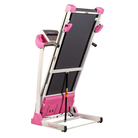 Image of Sunny Health & Fitness Pink Treadmill w/ Manual Incline and LCD Display - Barbell Flex