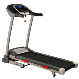 Sunny Health & Fitness Portable Treadmill w/ Auto Incline, LCD, Smart APP and Shock Absorber - Barbell Flex