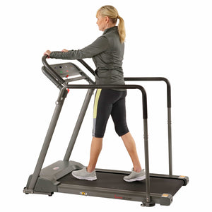 Sunny Health & Fitness Recovery Walking Treadmill w/ Low Pro Deck and Multi-Grip Handrails for Mobility/Balance Support - Barbell Flex