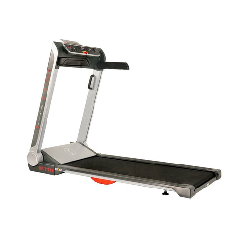 Image of Sunny Health & Fitness Running Treadmill, 20" Wide Belt, Flat Folding & Low Pro for Portability w/ Speakers and USB - Barbell Flex
