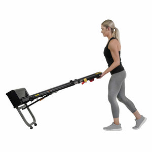 Sunny Health & Fitness Slim Folding Treadmill Trekpad with Arm Exercisers - Barbell Flex
