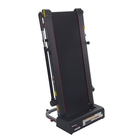 Image of Sunny Health & Fitness Slim Folding Treadmill Trekpad with Arm Exercisers - Barbell Flex