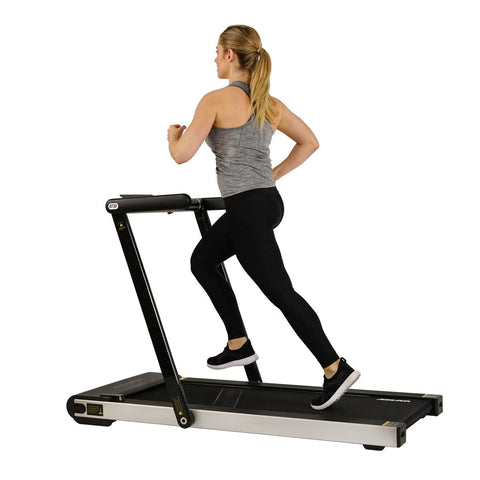 Image of Sunny Health & Fitness Space Saving Treadmill, Motorized, Low Profile & Slim Folding - Barbell Flex