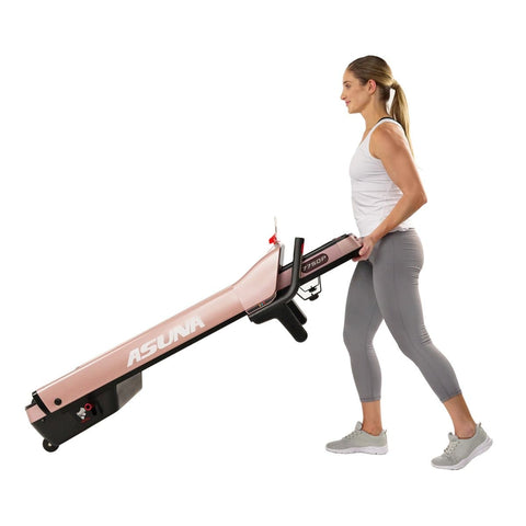 Image of Sunny Health & Fitness SpaceFlex Running Treadmill w/ Auto Incline, Foldable Wide Deck - Pink - Barbell Flex
