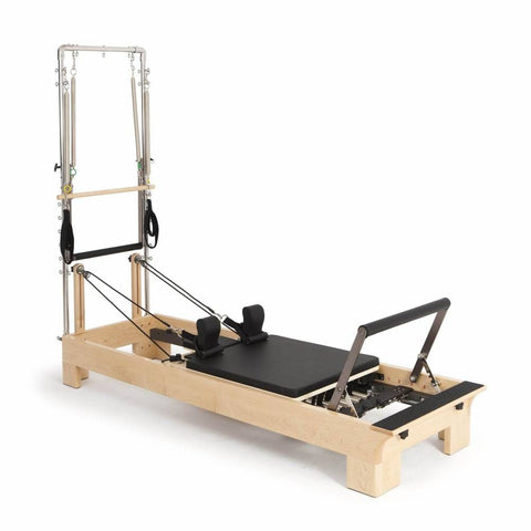 Image of Elina Pilates Wood Reformer with Tower - Barbell Flex